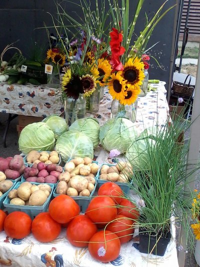 flowers food farm market